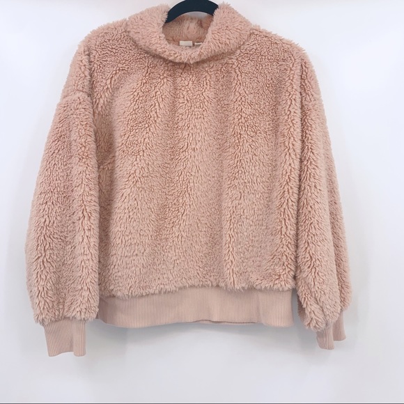 Gap Teddy Cowl Neck Sherpa Cozy Pullover Sweater - Picture 5 of 6